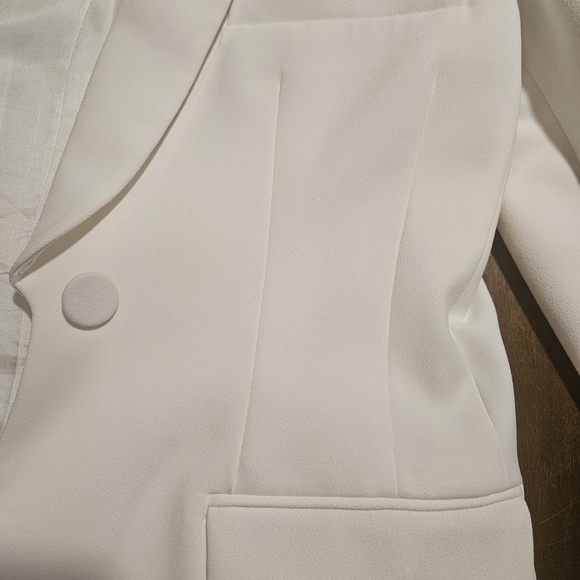 ZARA White Blazer Size XS Tailored Minimalist Formal Office Monochrome Neutral - Picture 5 of 11